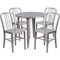 Emma and Oliver Commercial Grade 30" Round Metal Indoor-Outdoor Table Set & 4 Slat Back Chairs